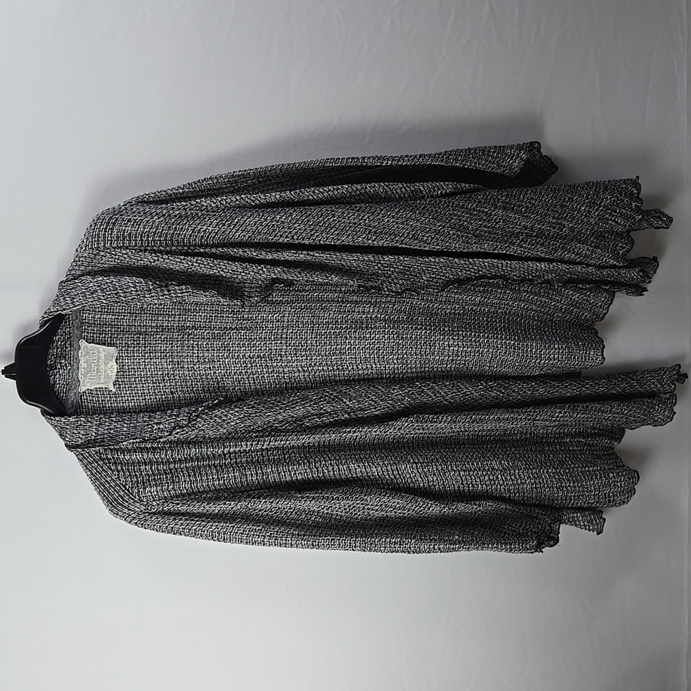 MARILA Italian Wool Mohair Blend Black & White Open Cardigan Made in Italy